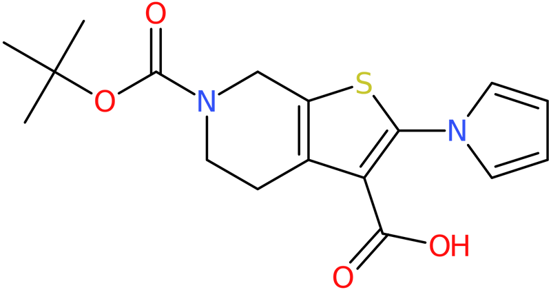 CAS: 1215764-56-9 | 6-(tert-Butoxycarbonyl)-2-(1H-pyrrol-1-yl)-4,5,6,7-tetrahydrothieno[2,3-c]pyridine-3-carboxylic acid, NX17762