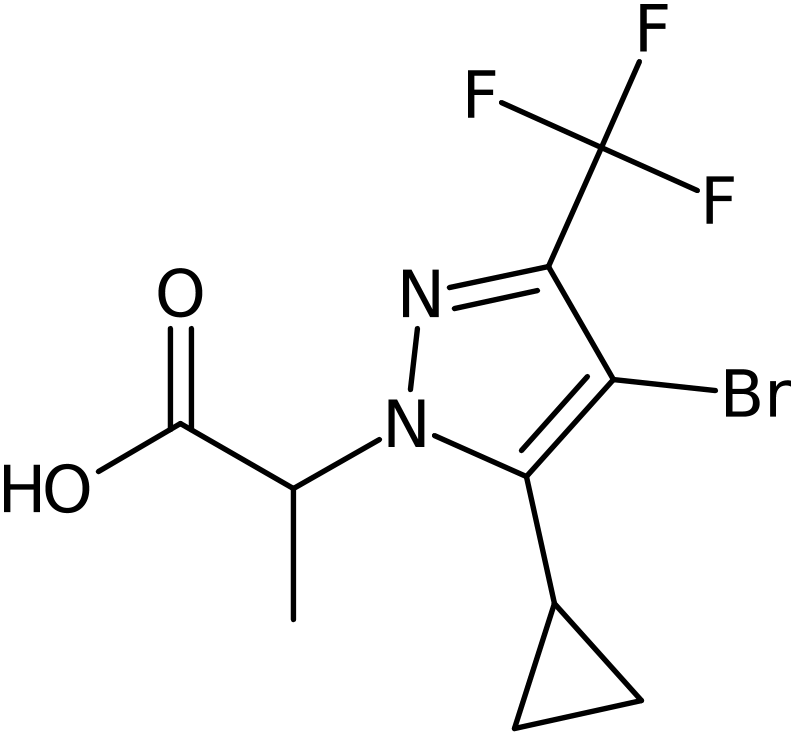 CAS: 1006320-26-8 | 2-[4-Bromo-5-cyclopropyl-3-(trifluoromethyl)-1H-pyrazol-1-yl]propanoic acid, NX10617