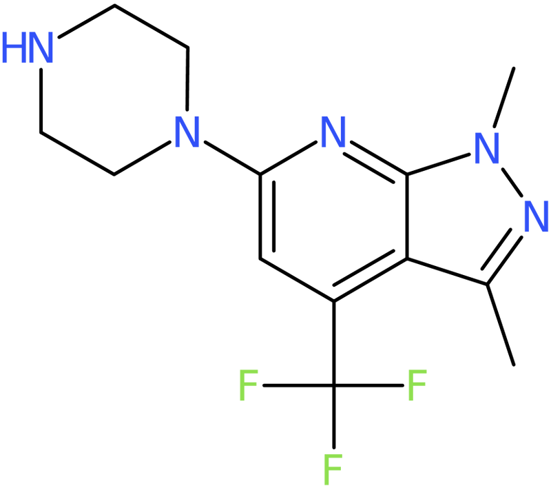 CAS: 952183-62-9 | 1-[1,3-Dimethyl-4-(trifluoromethyl)-1H-pyrazolo[3,4-b]pyridin-6-yl]piperazine, >95%, NX70805