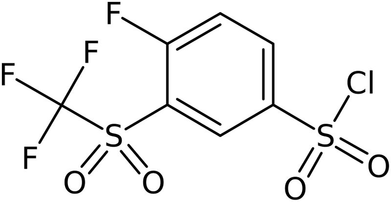 CAS: 1027345-07-8 | 4-Fluoro-3-[(trifluoromethyl)sulphonyl]benzenesulphonyl chloride, NX11655