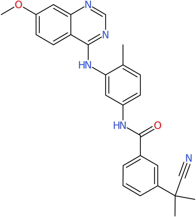 CAS: 942507-42-8 | 3-(2-Cyanopropan-2-yl)-N-(3-((7-methoxyquinazolin-4-yl)amino)-4-methylphenyl)benzamide, NX70133