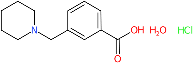 CAS: 863991-96-2 | 3-(Piperdin-1-ylmethyl)benzoic acid hydrochloride hemihydrate, >97%, NX64727