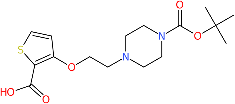 CAS: 924869-16-9 | 3-(2-Piperazin-1-ylethoxy)thiophene-2-carboxylic acid, N4-BOC protected, NX69134