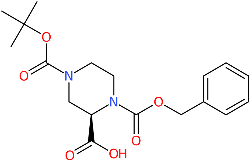 CAS: 954388-33-1 | (2R)-1-Benzyloxycarbonyl-4-tert-butoxycarbonyl-piperazine-2-carboxylic acid, >97%, NX70891