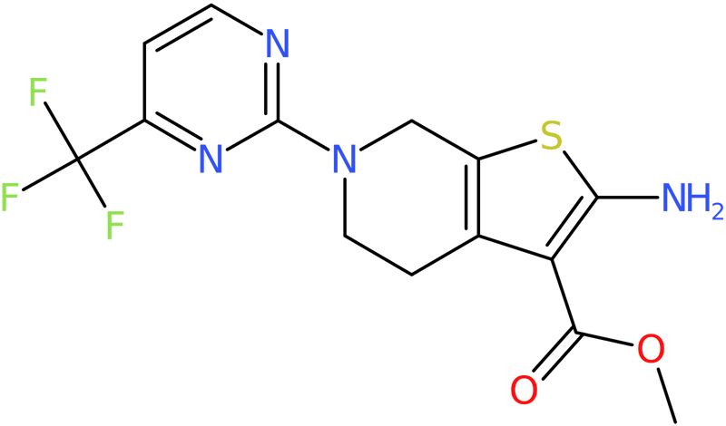 CAS: 1427460-39-6 | Methyl 2-amino-6-[4-(trifluoromethyl)pyrimidin-2-yl]-4,5,6,7-tetrahydrothieno[2,3-c]pyridine-3-carbo, NX23974