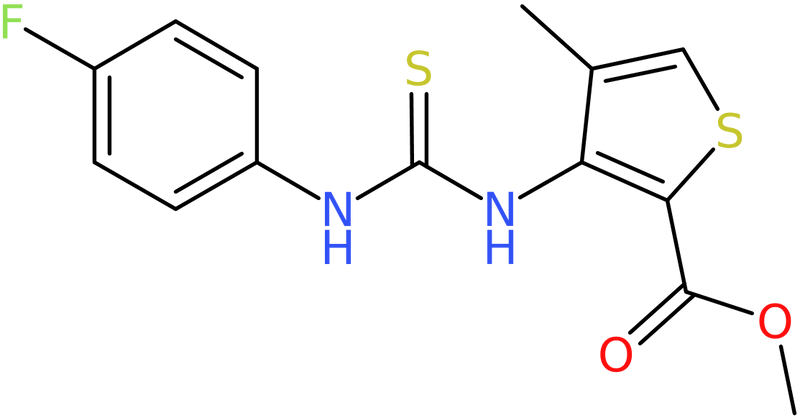 Methyl 3-({[(4-fluorophenyl)amino]carbonothioyl}amino)-4-methylthiophene-2-carboxylate, NX74522