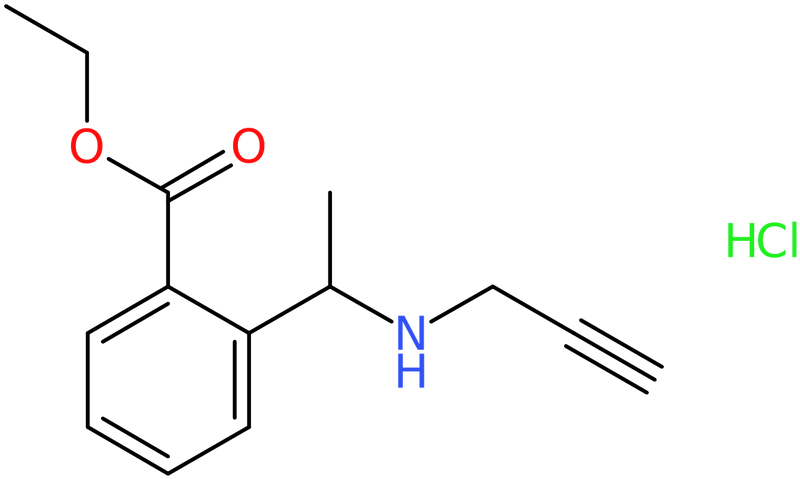 Ethyl 2-[1-(prop-2-ynylamino)ethyl]benzoate hydrochloride, NX74240