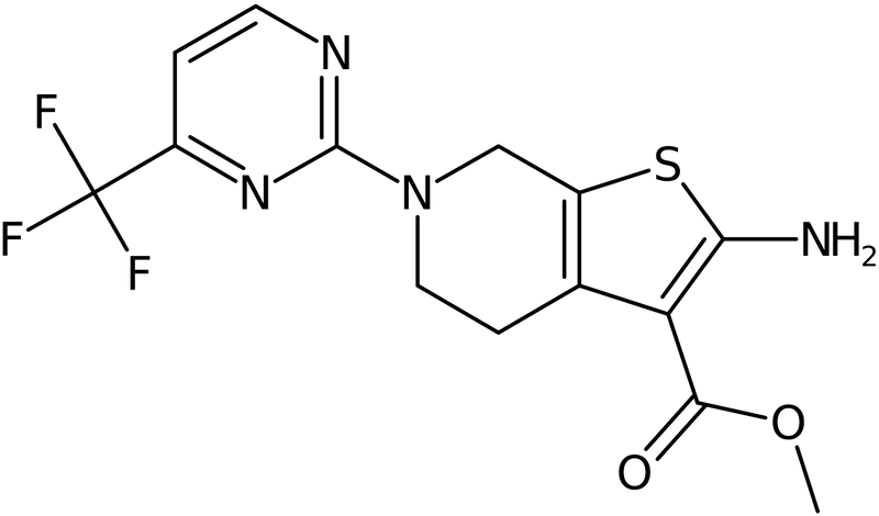 CAS: 1427460-39-6 | Methyl 2-amino-6-[4-(trifluoromethyl)pyrimidin-2-yl]-4,5,6,7-tetrahydrothieno[2,3-c]pyridine-3-carbo, NX23974