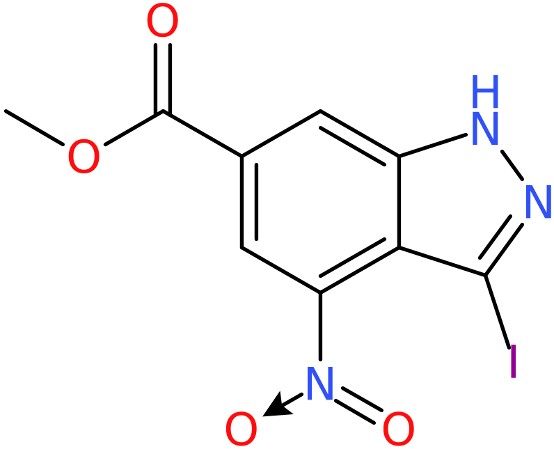 CAS: 885520-73-0 | Methyl 3-iodo-4-nitro-1H-indazole-6-carboxylate, NX66377