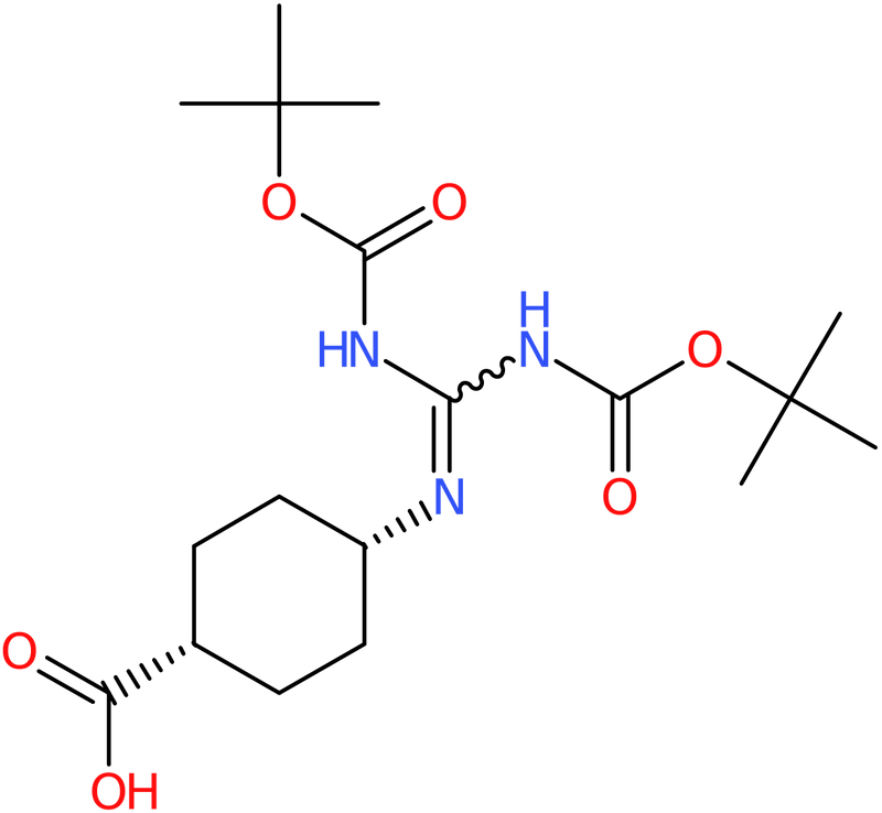 CAS: 1263045-22-2 | 4-cis-[(Boc)2-Guanidino]cyclohexane carboxylic acid, >98%, NX19703