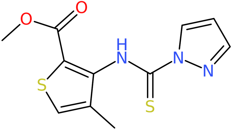 Methyl 4-methyl-3-[(1H-pyrazol-1-ylcarbonothioyl)amino]thiophene-2-carboxylate, NX73869