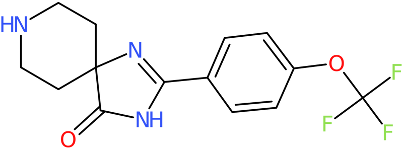 CAS: 1253924-71-8 | 2-[4-(Trifluoromethoxy)phenyl]-1,3,8-triazaspiro[4.5]dec-1-en-4-one, >97%, NX19034