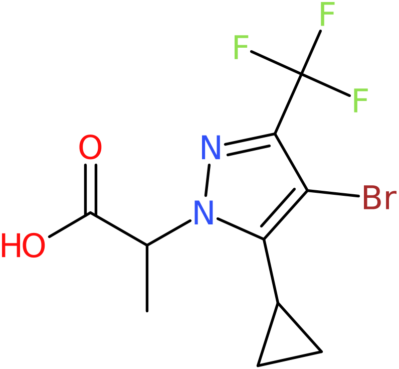 CAS: 1006320-26-8 | 2-[4-Bromo-5-cyclopropyl-3-(trifluoromethyl)-1H-pyrazol-1-yl]propanoic acid, NX10617