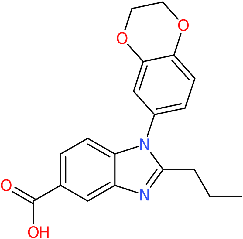 CAS: 942289-81-8 | 1-(2,3-Dihydrobenzo[b][1,4]dioxin-6-yl)-2-propyl-1H-benzo[d]imidazole-5-carboxylic acid, NX70110