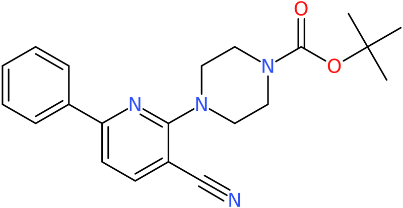 CAS: 946385-51-9 | tert-Butyl 4-(3-cyano-6-phenyl-2-pyridinyl)tetrahydro-1(2H)-pyrazinecarboxylate, NX70345