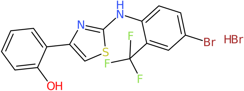 CAS: 1210389-46-0 | 2-[4-Bromo-2-(trifluoromethyl)phenyl]amino-4-(2-hydroxyphenyl)-1,3-thiazole hydrobromide, >97%, NX17372