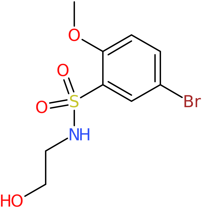 CAS: 871269-14-6 | 5-Bromo-N-(2-hydroxyethyl)-2-methoxybenzenesulphonamide, >98%, NX65222