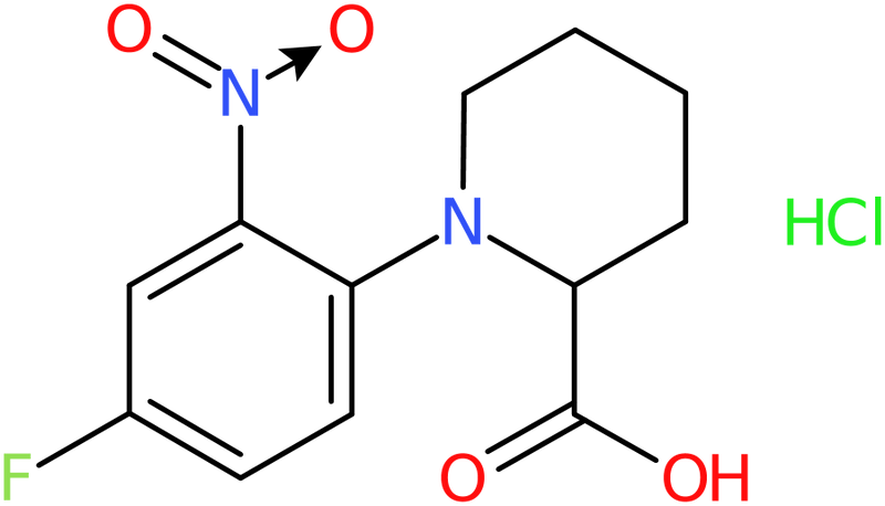 CAS: 1214045-01-8 | 1-(4-Fluoro-2-nitrophenyl)piperidine-2-carboxylic acid hydrochloride, NX17570