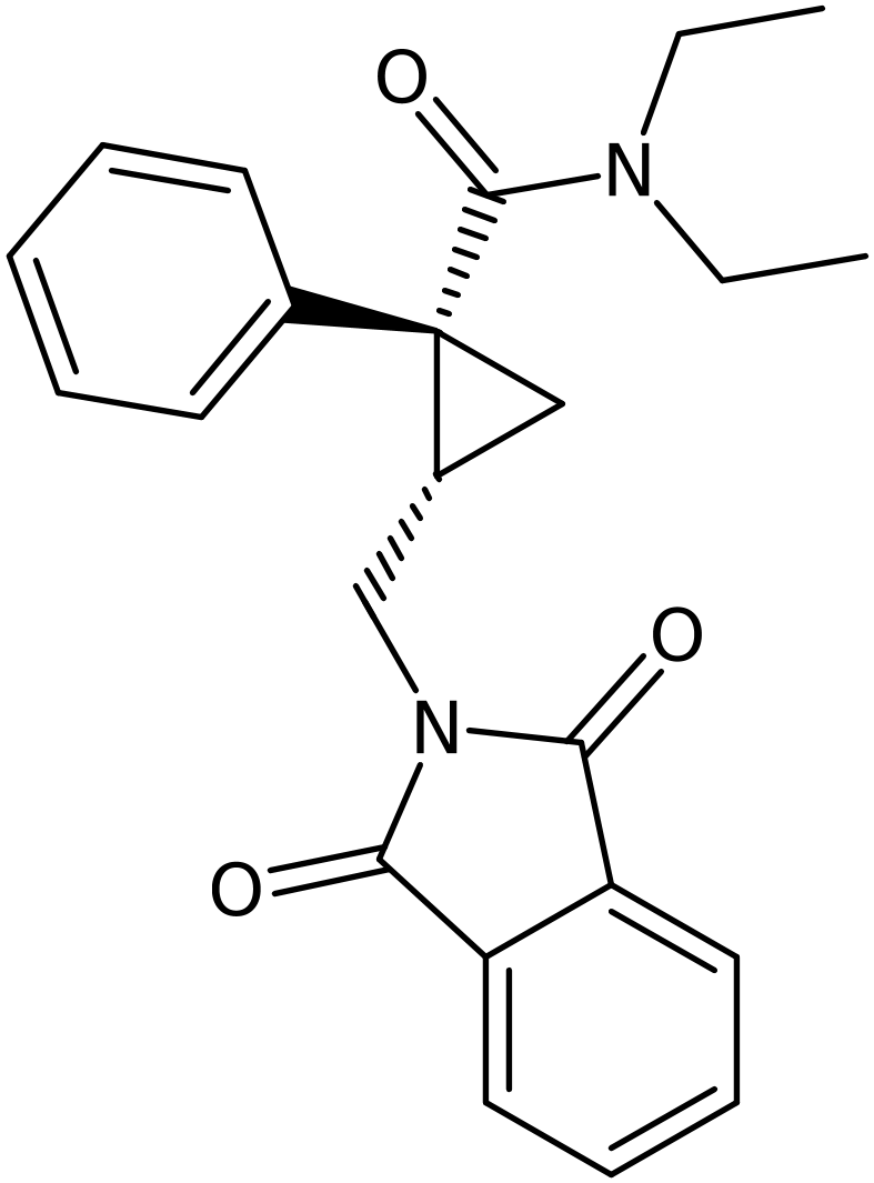 CAS: 105310-75-6 | (1R,2S)-2-[(1,3-Dioxo-1,3-dihydro-2H-isoindol-2-yl)methyl]-N,N-diethyl-1-phenylcyclopropanecarboxami, >95%, NX12559