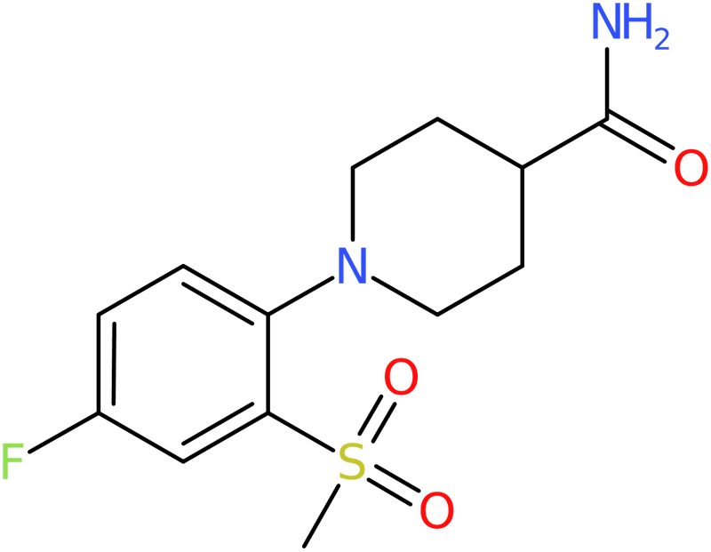 CAS: 914637-65-3 | 1-[4-Fluoro-2-(methylsulphonyl)phenyl]piperidine-4-carboxamide, NX68620