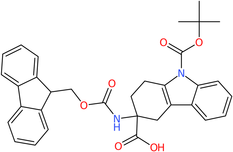 CAS: 1031927-10-2 | 3-Amino-1,2,3,4-tetrahydro-9H-carbazole-3-carboxylic acid, N9-BOC 3-FMOC protected, >97%, NX11835