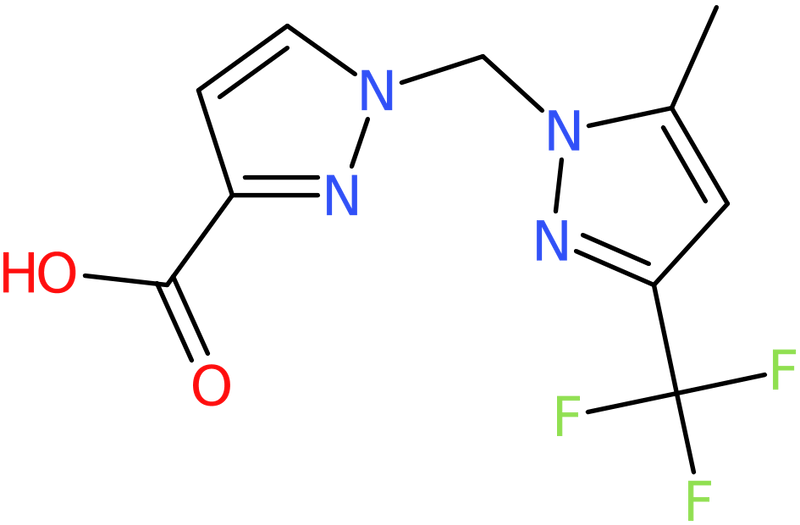 CAS: 1006459-10-4 | 1-{[5-Methyl-3-(trifluoromethyl)-1H-pyrazol-1-yl]methyl}-1H-pyrazole-3-carboxylic acid, NX10694