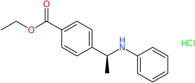 Ethyl 4-[(1S)-1-anilinoethyl]benzoate hydrochloride, NX74151