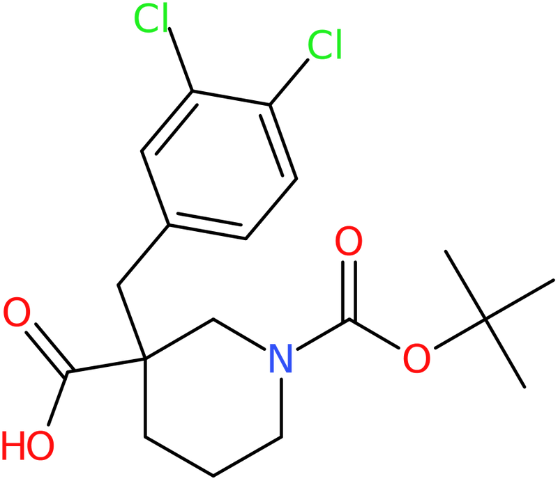 CAS: 887344-21-0 | 3-(3,4-Dichlorobenzyl)piperidine-3-carboxylic acid, N-BOC protected, NX67010