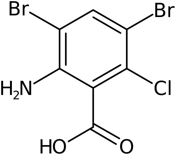 CAS: 143769-25-9 | 2-Amino-6-chloro-3,5-dibromobenzoic acid, >98%, NX24334