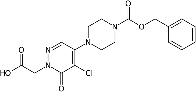 CAS: 1000018-20-1 | [4-Piperazin-1-yl-5-chloro-6-oxo-6H-pyridazin-1-yl]acetic acid, N4-CBZ protected, NX10066