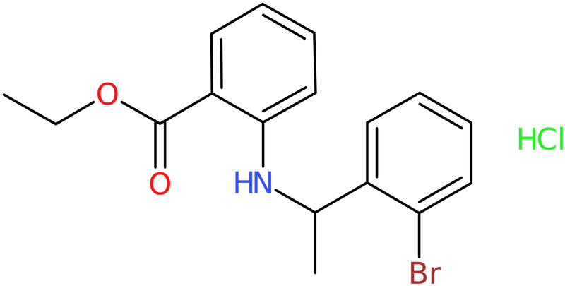 Ethyl 2-[1-(2-bromophenyl)ethylamino]benzoate hydrochloride, NX74215