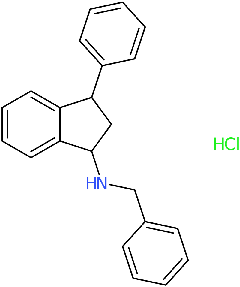 N-Benzyl-3-phenyl-indan-1-amine hydrochloride, NX74218