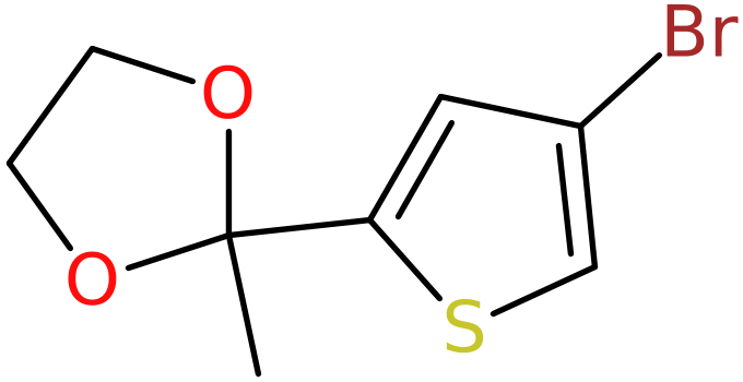 CAS: 152538-51-7 | 2-(4-Bromothiophen-2-yl)-2-methyl-1,3-dioxolane, >97%, NX25856