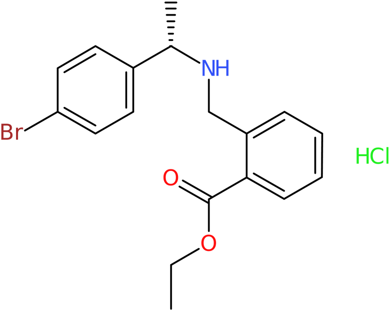 Ethyl 2-[[[(1S)-1-(4-bromophenyl)ethyl]amino]methyl]benzoate hydrochloride, NX74202