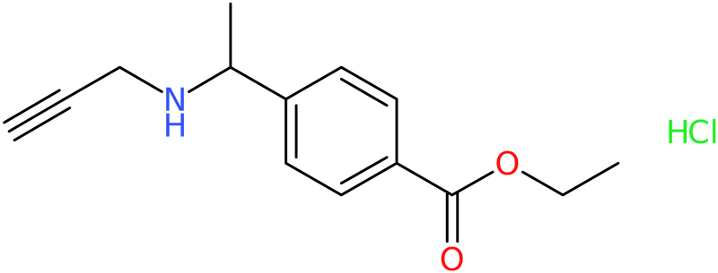 Ethyl 4-[1-(prop-2-ynylamino)ethyl]benzoate hydrochloride, NX74242