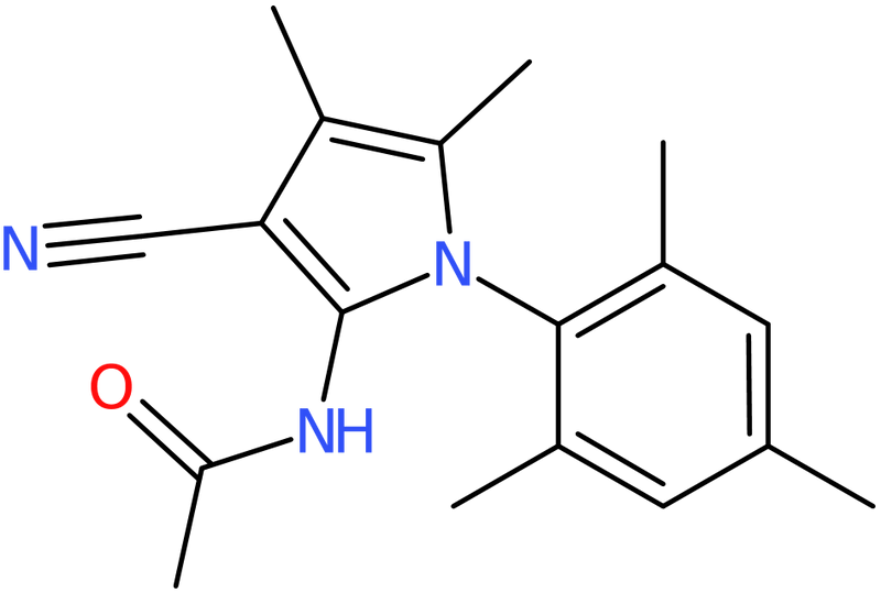 CAS: 157286-83-4 | N-[3-Cyano-4,5-dimethyl-1-(2,4,6-trimethyl-phenyl)-1H-pyrrol-2-yl]-acetamide, NX26551