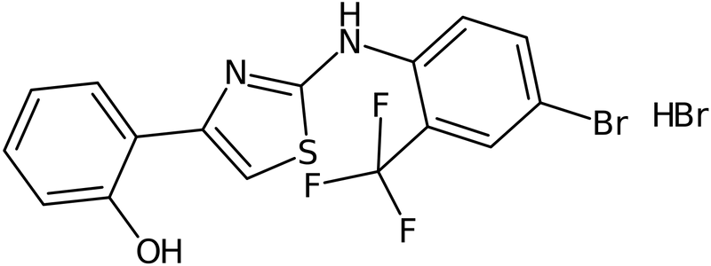 CAS: 1210389-46-0 | 2-[4-Bromo-2-(trifluoromethyl)phenyl]amino-4-(2-hydroxyphenyl)-1,3-thiazole hydrobromide, >97%, NX17372