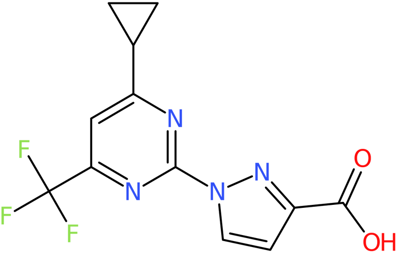 CAS: 1006448-08-3 | 1-[4-Cyclopropyl-6-(trifluoromethyl)pyrimidin-2-yl]-1H-pyrazole-3-carboxylic acid, NX10692