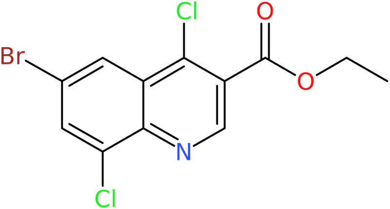 CAS: 1019396-10-1 | Ethyl 6-bromo-4,8-dichloroquinoline-3-carboxylate, >95%, NX11357