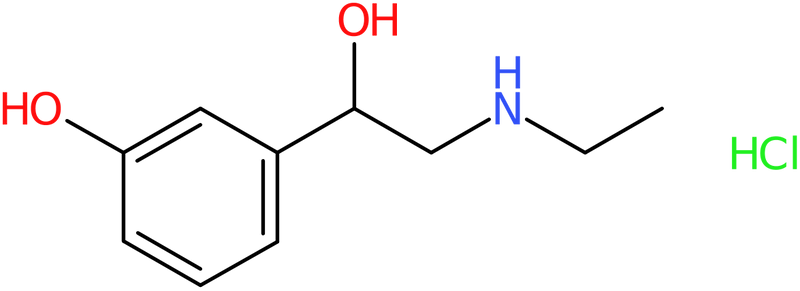 CAS: 943-17-9 | 3-[2-(Ethylamino)-1-hydroxyethyl]phenol hydrochloride, NX70155