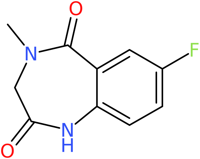 CAS: 78755-80-3 | 3,4-Dihydro-7-fluoro-4-methyl-1H-1,4-benzodiazepine-2,5-dione, >97%, NX62028