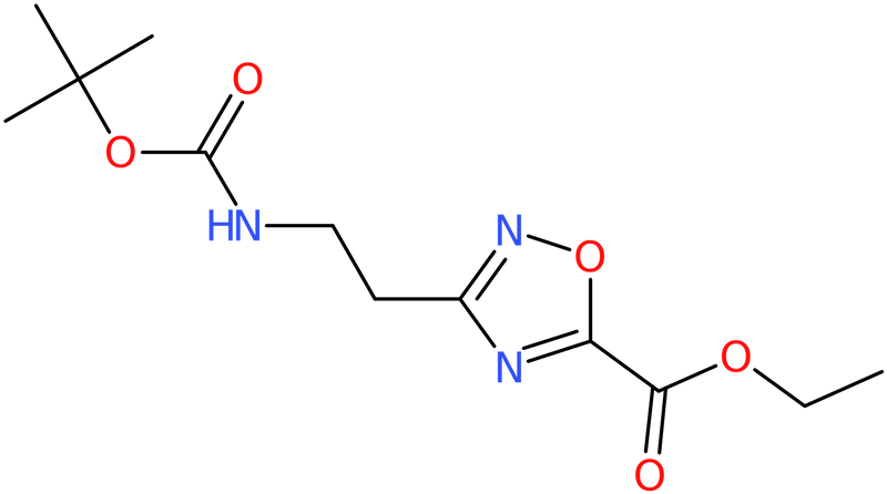 CAS: 1053656-31-7 | Ethyl 3-(2-tert-butyloxycarbonylaminoethyl)-[1,2,4]oxadiazole-5-carboxylate, NX12612