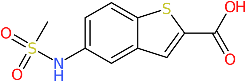 CAS: 928709-53-9 | 5-(Methylsulfonamido)benzo[b]thiophene-2-carboxylic acid, NX69294