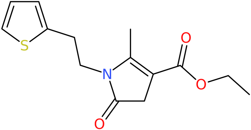 CAS: 885949-74-6 | Ethyl 4,5-dihydro-2-methyl-5-oxo-1-(2-thien-2-ylethyl)-1H-pyrrole-3-carboxylate, >95%, NX66450