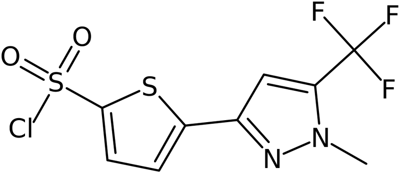 CAS: 166964-31-4 | 5-[1-Methyl-5-(trifluoromethyl)-1H-pyrazol-3-yl]thiophene-2-sulphonyl chloride, >97%, NX27989