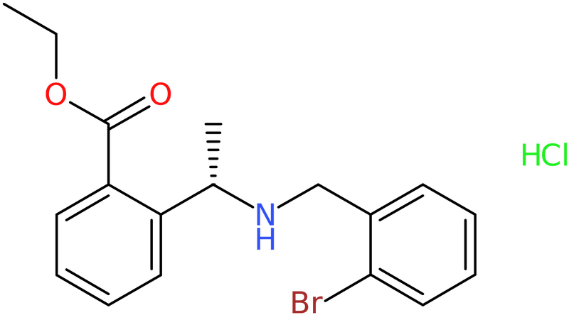 Ethyl 2-[(1S)-1-[(2-bromophenyl)methylamino]ethyl]benzoate hydrochloride, NX74199