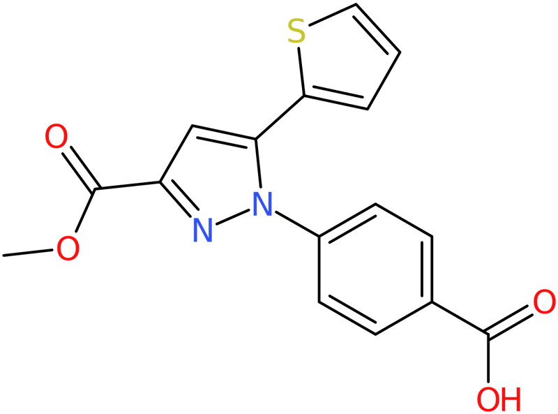 CAS: 957320-47-7 | 4-[3-(Methoxycarbonyl)-5-(thien-2-yl)-1H-pyrazol-1-yl]benzoic acid, >95%, NX71214