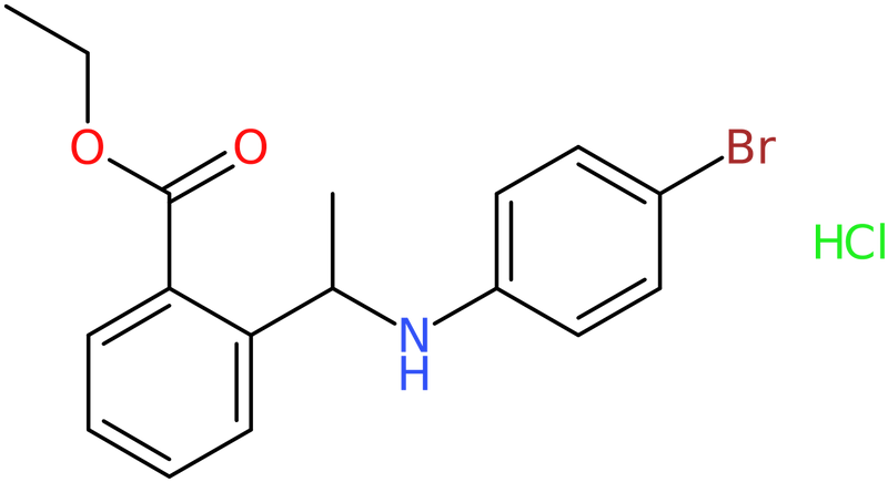 Ethyl 2-[1-(4-bromoanilino)ethyl]benzoate hydrochloride, NX74267