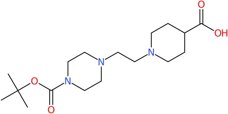 CAS: 874831-74-0 | 1-(2-Piperazin-1-ylethyl)piperidine-4-carboxylic acid, N4-BOC protected, NX65646