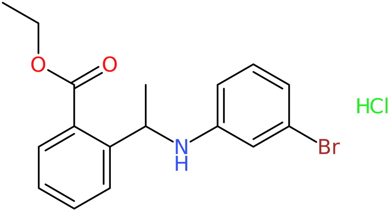 Ethyl 2-[1-(3-bromoanilino)ethyl]benzoate hydrochloride, NX74261